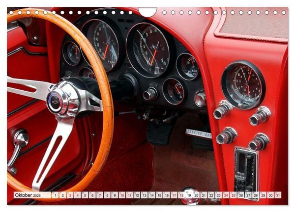 Produktbild: Ikonische US-Car Armaturenbretter (Wandkalender 2026 DIN A4 quer), CALVENDO Monatskalender