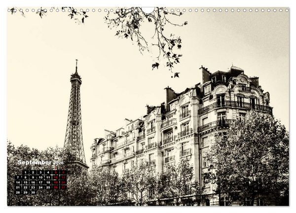 Produktbild: Paris-Impressionen in Schwarz-Wei&szlig; (Wandkalender 2026 DIN A3 quer), CALVENDO Monatskalender