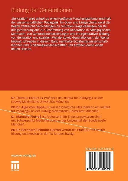 Produktbild: Bildung der Generationen