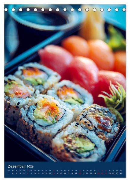 Produktbild: Sushi Kalender - Japanisches Essen f&uuml;r Sushi Liebhaber (Tischkalender 2026 DIN A5 hoch), CALVENDO Monatskalender