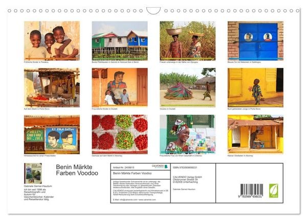 Produktbild: Benin M&auml;rkte Farben Voodoo (Wandkalender 2027 DIN A3 quer), CALVENDO Monatskalender