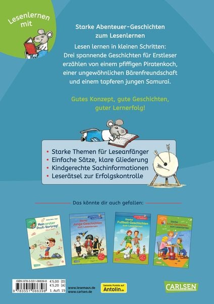 Produktbild: LESEMAUS zum Lesenlernen Sammelb&auml;nde: Starke Abenteuer-Geschichten zum Lesenlernen