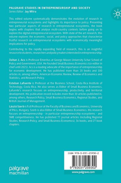 Produktbild: The Entrepreneurial Ecosystem