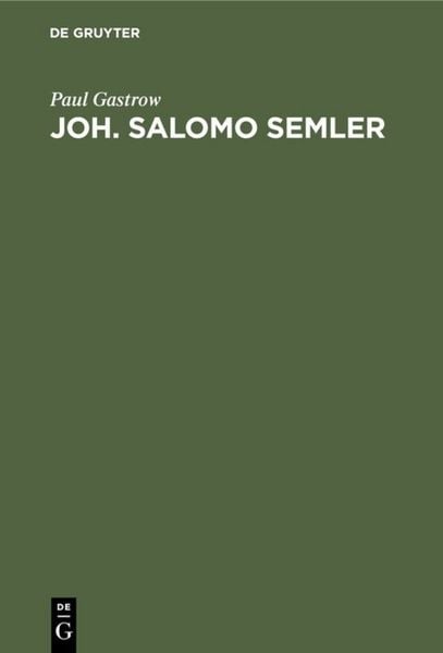 Produktbild: Joh. Salomo Semler