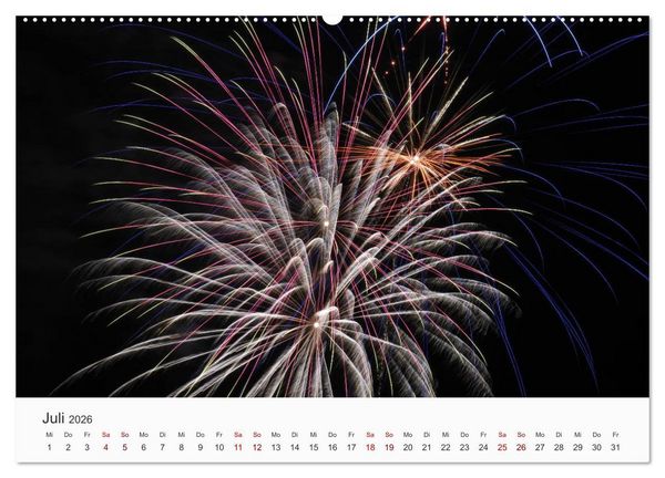 Produktbild: Feuerwerke - Kunstwerke am Himmel (Wandkalender 2026 DIN A2 quer), CALVENDO Monatskalender