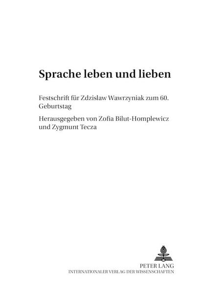 Produktbild: Sprache leben und lieben