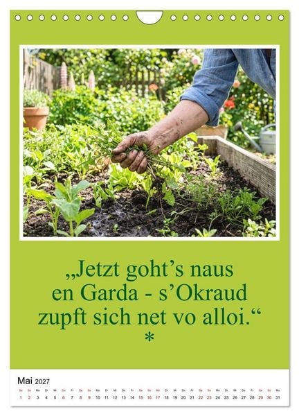 Produktbild: Schw&auml;bische Mundart - A Brezl ohne Salz isch wie a Dag ohne Bruddla (Wandkalender 2027 DIN A4 hoch), CALVENDO Monatskalender