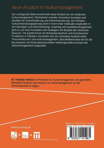 Produktbild: Neue Ans&auml;tze im Kulturmanagement