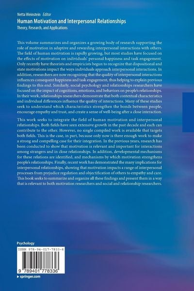 Produktbild: Human Motivation and Interpersonal Relationships