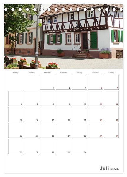 Produktbild: Weinheim an der Bergstra&szlig;e Planer (Tischkalender 2026 DIN A5 hoch), CALVENDO Monatskalender
