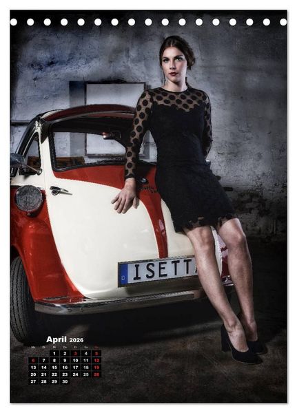 Produktbild: Die Isetta trifft Modells Ein Rollermobil zum Knutschen (Tischkalender 2026 DIN A5 hoch), CALVENDO Monatskalender