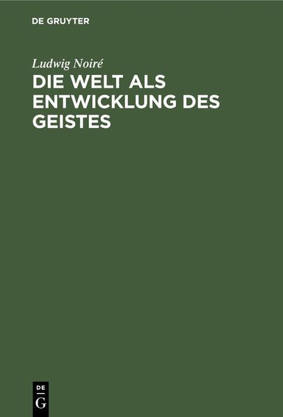 Produktbild: Die Welt als Entwicklung des Geistes