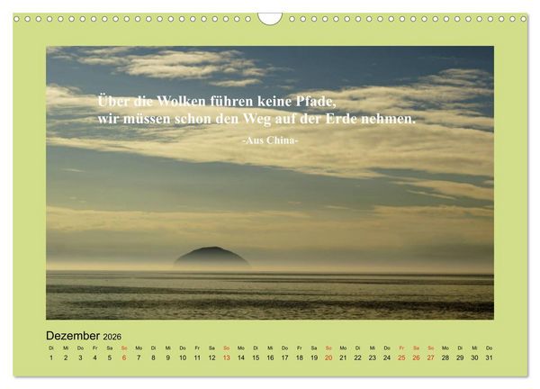 Produktbild: Lebensweisheiten mit Bildern unterlegt (Wandkalender 2026 DIN A3 quer), CALVENDO Monatskalender