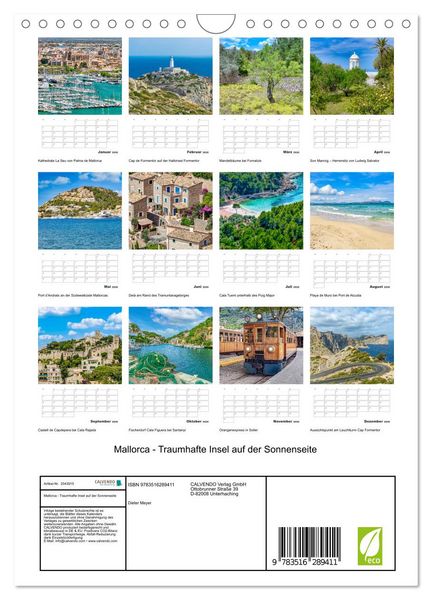 Produktbild: Mallorca - Traumhafte Insel auf der Sonnenseite (Wandkalender 2026 DIN A4 hoch), CALVENDO Monatskalender