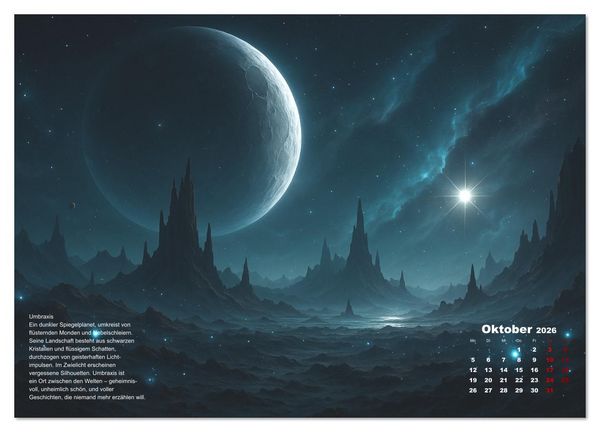 Produktbild: Phantastische Planeten (hochwertiger Premium Wandkalender 2026 DIN A2 quer), Kunstdruck in Hochglanz