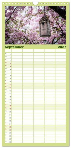Produktbild: Familienplaner 2027 - Fr&uuml;hlingsbl&uuml;her - Farbenpracht nach dem Winter mit 5 Spalten (Wandkalender, 21 x 45 cm) CALVENDO