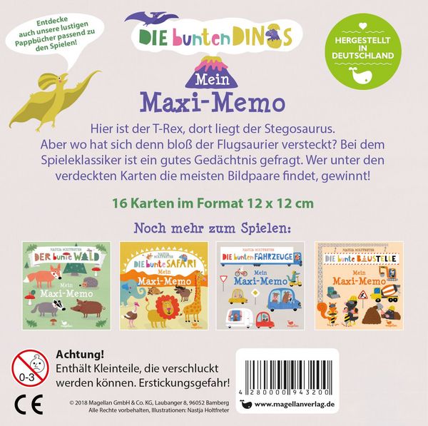 Produktbild: Die bunten Dinos - Mein Maxi-Memo