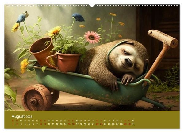 Produktbild: Der Kalender f&uuml;r echte Faultiere (hochwertiger Premium Wandkalender 2026 DIN A2 quer), Kunstdruck in Hochglanz