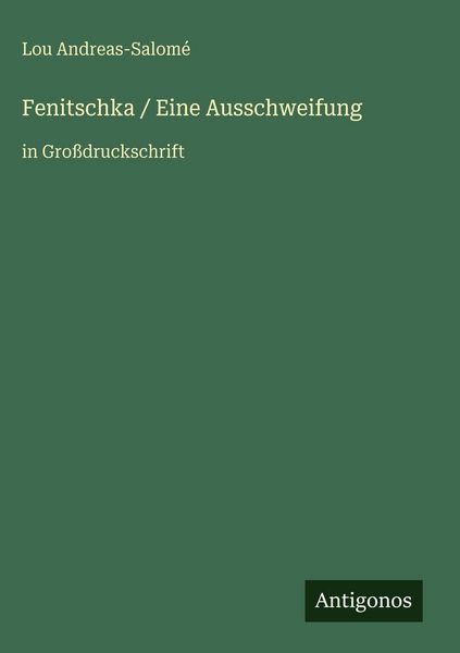Produktbild: Fenitschka / Eine Ausschweifung