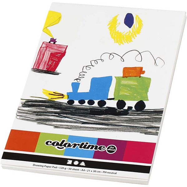 Produktbild: Creativ Company Zeichenblock, A4, Blatt 210x297 mm, 120 g, Wei&szlig;, 50 Blatt/ 1 Stk