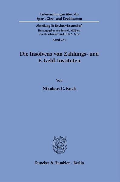 Produktbild: Die Insolvenz von Zahlungs- und E-Geld-Instituten
