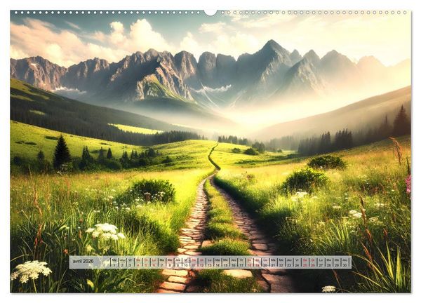 Produktbild: Trouver sa voie - Des paysages qui font r&ecirc;ver (Calendrier mural 2026 DIN A2 vertical), CALVENDO calendrier mensuel