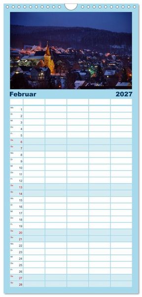Produktbild: Familienplaner 2027 - Blaue Stunde im Siegerland mit 5 Spalten (Wandkalender, 21 x 45 cm) CALVENDO