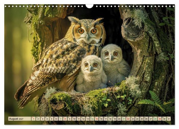 Produktbild: Eulen - furchtlos und elegant (Wandkalender 2027 DIN A3 quer), CALVENDO Monatskalender