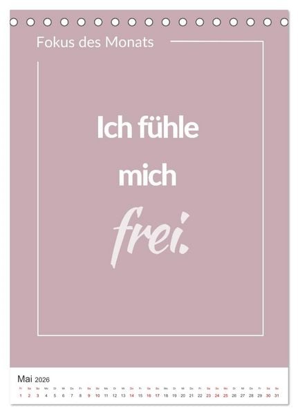 Produktbild: Achtsamkeitskalender: Mehr Achtsamkeit im Alltag mit dem Fokus des Monats (Tischkalender 2026 DIN A5 hoch), CALVENDO Monatskalender