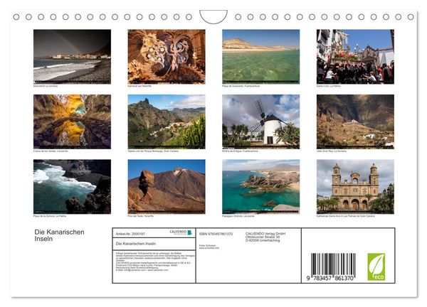 Produktbild: Die Kanarischen Inseln (Wandkalender 2026 DIN A4 quer), CALVENDO Monatskalender