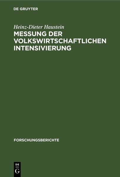 Produktbild: Messung der volkswirtschaftlichen Intensivierung