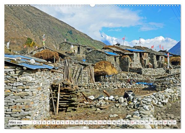 Produktbild: Wohnen im HIMALAYA (hochwertiger Premium Wandkalender 2026 DIN A2 quer), Kunstdruck in Hochglanz