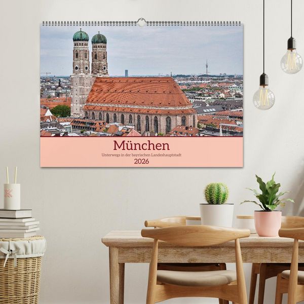 Produktbild: M&uuml;nchen - Unterwegs in der bayrischen Landeshauptstadt (Wandkalender 2026 DIN A2 quer), CALVENDO Monatskalender