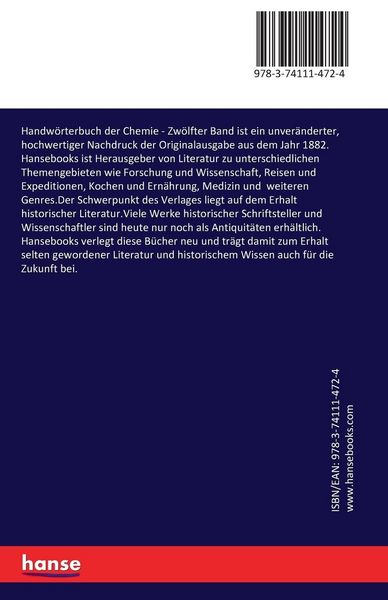 Produktbild: Handw&ouml;rterbuch der Chemie