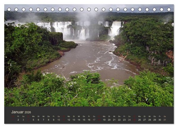 Produktbild: Von Iguaz&uacute; bis Ushuaia - vom Regenwald bis Feuerland (Tischkalender 2026 DIN A5 quer), CALVENDO Monatskalender