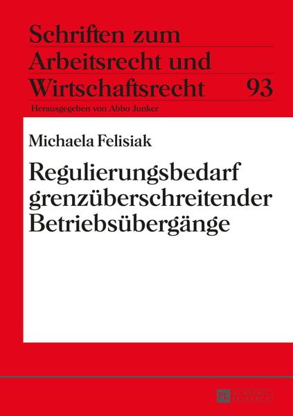 Produktbild: Regulierungsbedarf grenzueberschreitender Betriebsuebergaenge