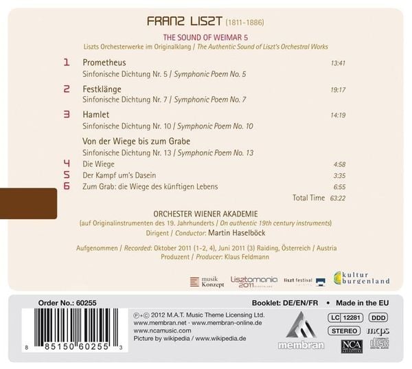 Produktbild: Liszt: The Sound of Weimar 5