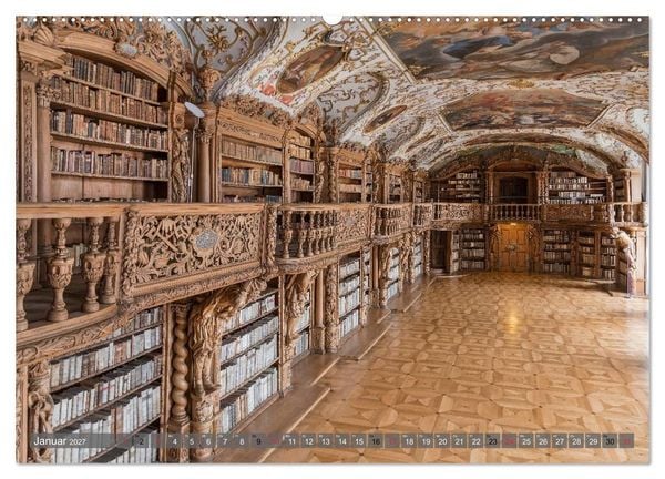 Produktbild: Kloster Waldsassen Stiftsbibliothek (hochwertiger Premium Wandkalender 2027 DIN A2 quer), Kunstdruck in Hochglanz