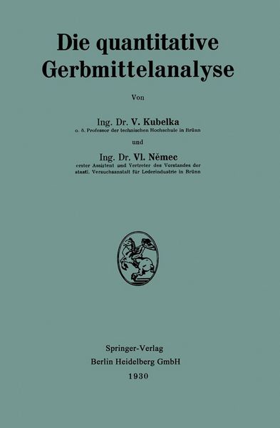 Produktbild: Die quantitative Gerbmittelanalyse