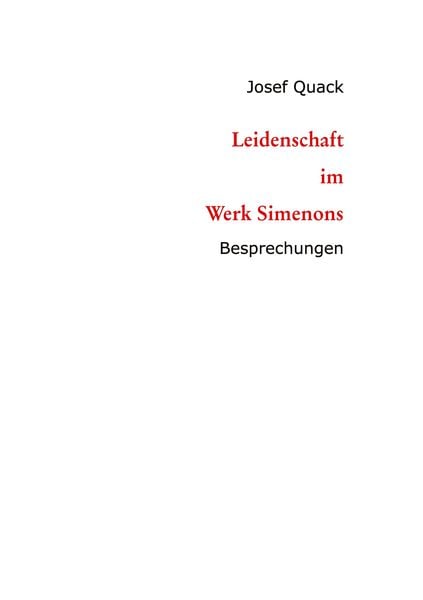 Produktbild: Leidenschaft im Werk Simenons