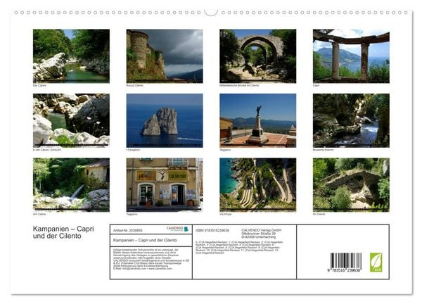 Produktbild: Kampanien &ndash; Capri und der Cilento (hochwertiger Premium Wandkalender 2026 DIN A2 quer), Kunstdruck in Hochglanz
