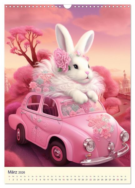 Produktbild: Rosa Traumland. Zauberhafte Wunderwelt (Wandkalender 2026 DIN A3 hoch), CALVENDO Monatskalender