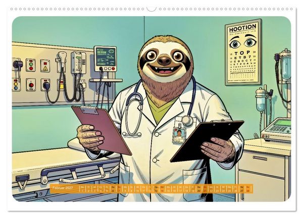 Produktbild: Lustiges Faultier im Beruf - Comic (hochwertiger Premium Wandkalender 2027 DIN A2 quer), Kunstdruck in Hochglanz