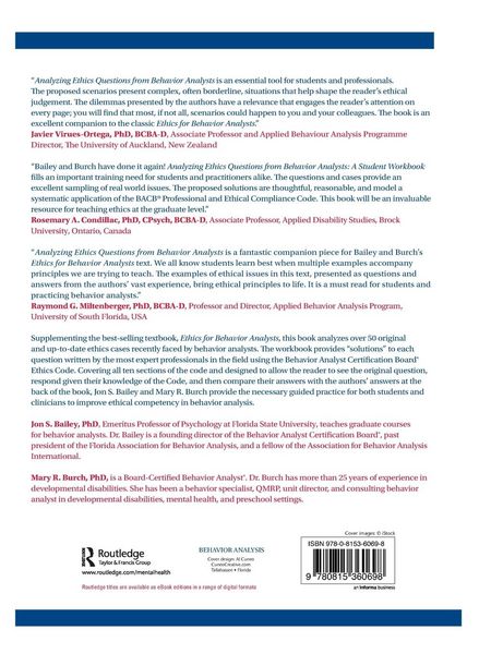 Produktbild: Bailey, J: Analyzing Ethics Questions from Behavior Analysts