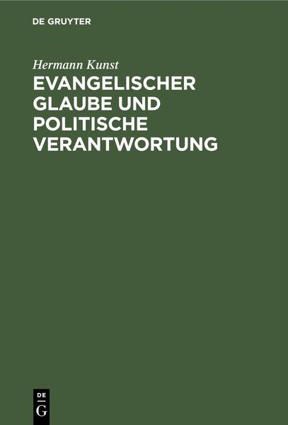 Produktbild: Evangelischer Glaube und politische Verantwortung