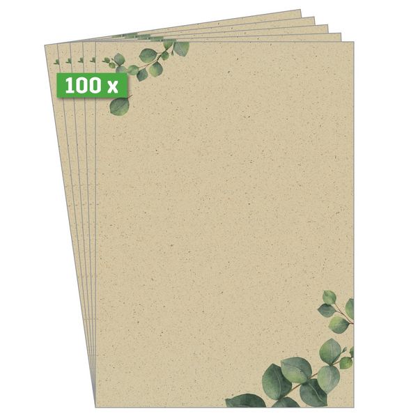 Produktbild: Motivpapier Eucalyptus DIN A4 100g/m&sup2; 100 Blatt