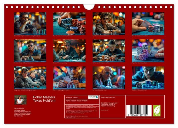 Produktbild: Poker Masters Texas Hold'em (Wandkalender 2026 DIN A4 quer), CALVENDO Monatskalender