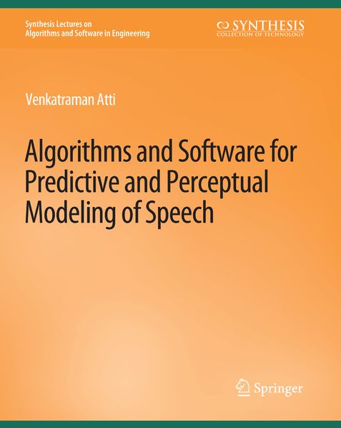 Produktbild: Algorithms and Software for Predictive and Perceptual Modeling of Speech