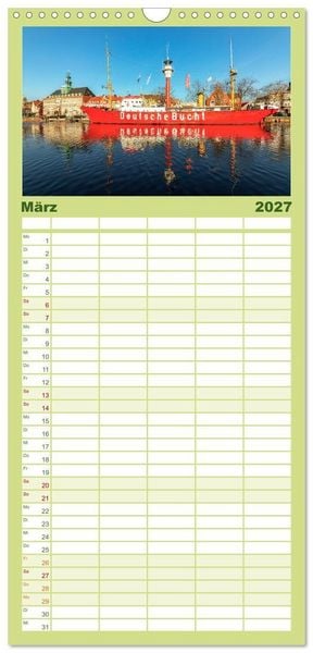 Produktbild: Familienplaner 2027 - Bezauberndes Ostfriesland mit 5 Spalten (Wandkalender, 21 x 45 cm) CALVENDO