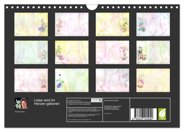Produktbild: Liebe wird im Herzen geboren (Wandkalender 2026 DIN A4 quer), CALVENDO Monatskalender